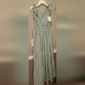 Gorgeous Green Dress with Bows on Shoulder Size Medium